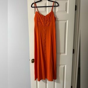 Orange Braided Strap Dress